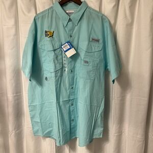 Columbia PFG‎ Bonehead Mens Cotton Light Blue Vented Fishing Shirt 2XL XXL NWT